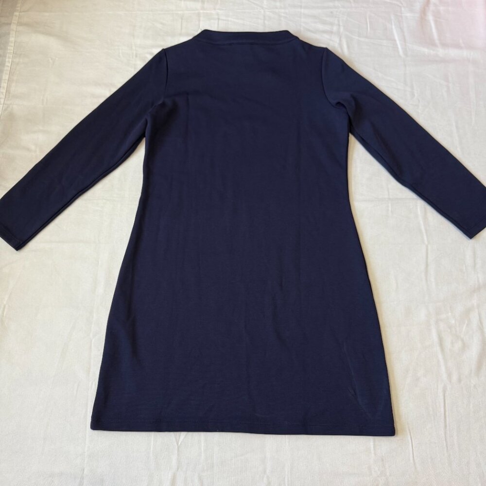 Sail to Sable Navy Blue Shift Dress Gold Button Tunic Small Preppy Coastal - Picture 8 of 8